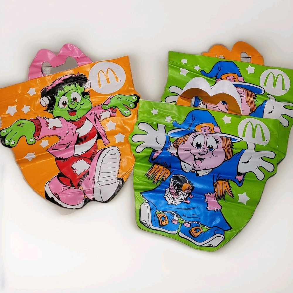 Vintage Mcboo Bags‎ Halloween Happy Meal 1991 Witch & Monster Bags Lot of 3